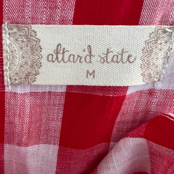 *NWT* ALTAR'D STATE Red & White Checkered Sleeveless Top w/Buttons - Picture 8 of 11
